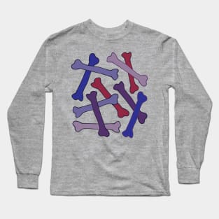 BUNCH OF BONES Purple Red Blue from my Cabinet of Curiosities - UnBlink Studio by Jackie Tahara Long Sleeve T-Shirt